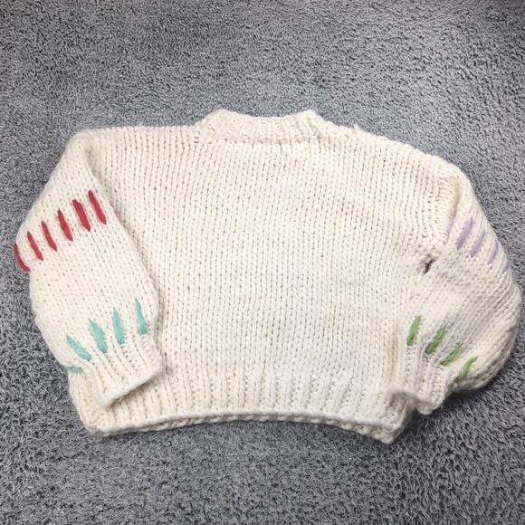 Bohme Sweater Women Medium Beige Chunky Knit Oversized Wool Blend Casual Lounge - Picture 6 of 7